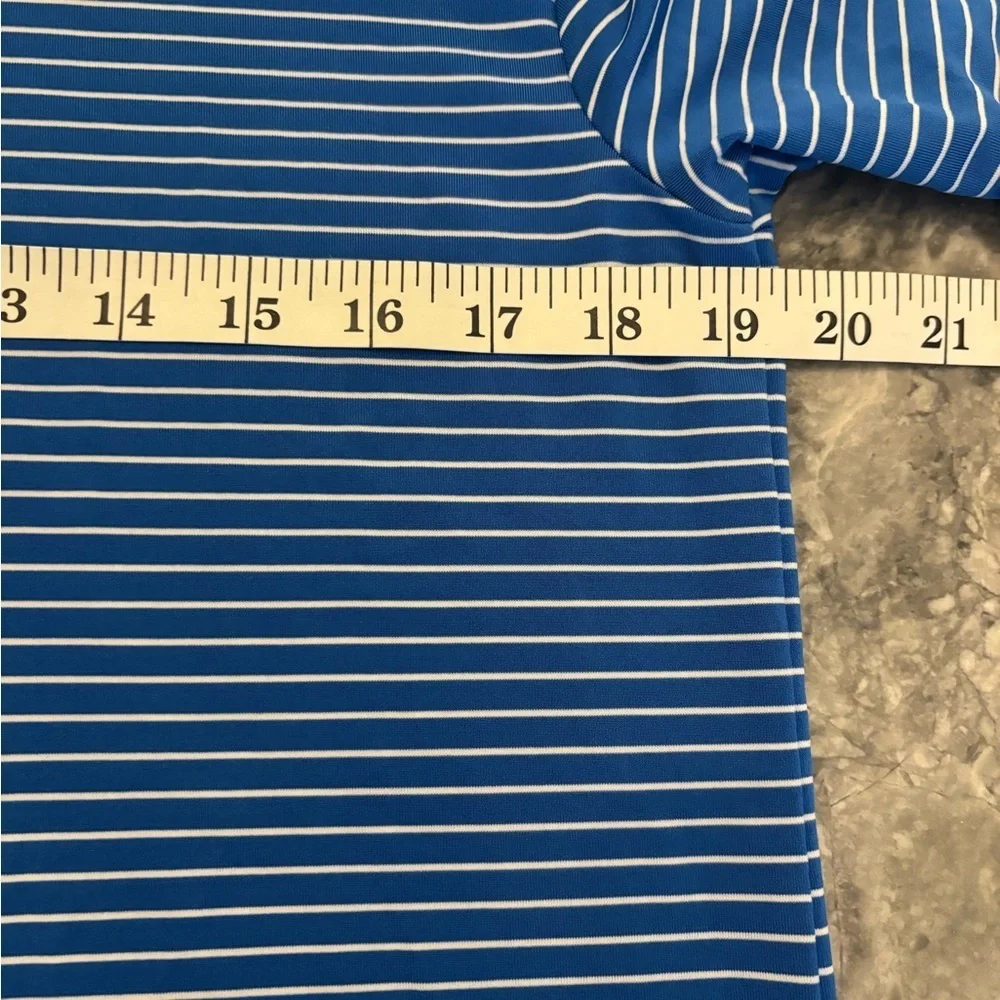 Ralph Lauren Polo Sport Men's Blue and White Striped Polo Shirt- size xl